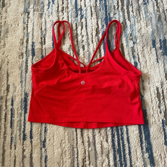 Lululemon Sports Bra Womens 10 Red Athletic Energy Bra Long Line - Picture 1 of 5
